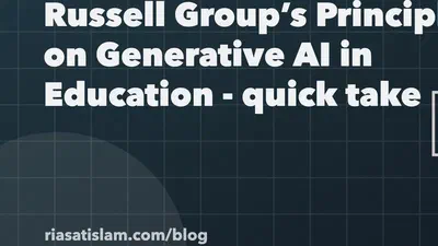 Russell Group’s Principles on Generative AI in Education — quick take featured image